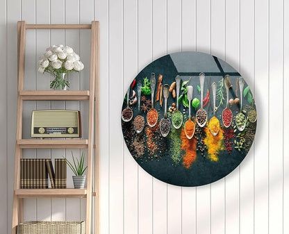 My Photostation.com 10'' Diameter Colorful Herbs Round Glass Wall Art Tempered - Image 6