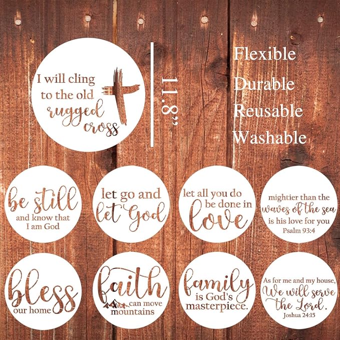Round Christian Stencils 12” Religious Faith Stencil Jesus Plastic Stencils - Image 2