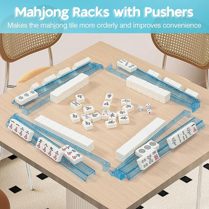 Mahjong Racks with Pushers Set of 4, Mahjong Tile Pushers and Racks, Acrylic - Image 6