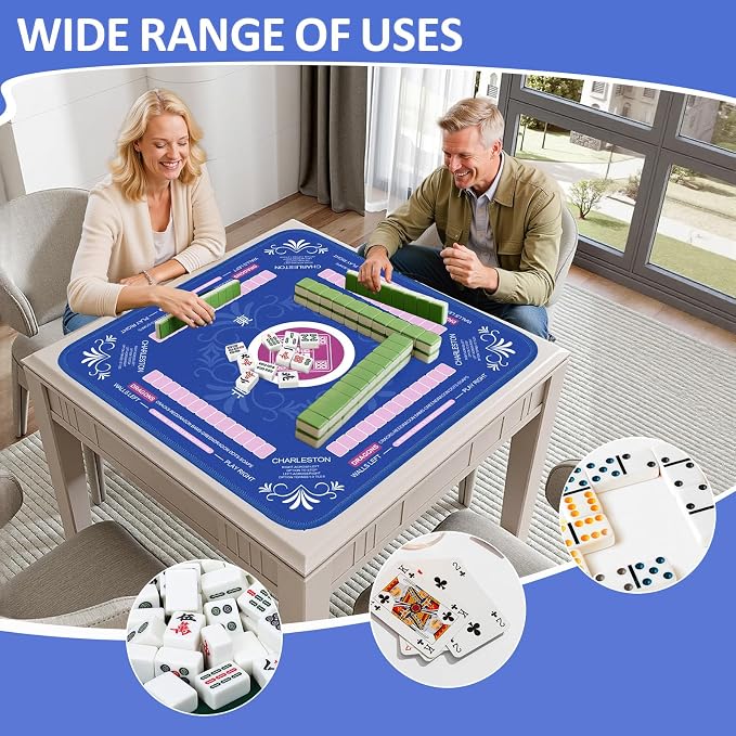 Mahjong Mat with Rules for Table with 6 Mahjong Playing Instructions, 4 Mahjong - Image 5