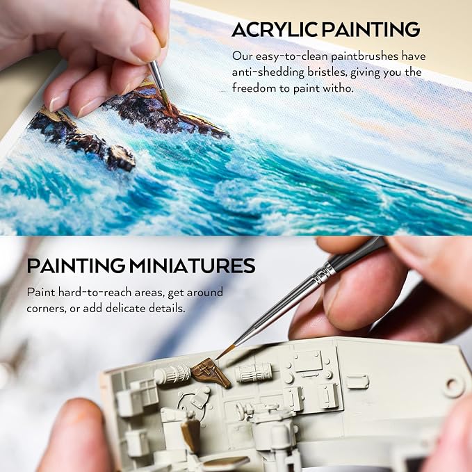 Nicpro 15 PCS Micro Fine Detail Paint Brush Set, Small Miniature Fine Tip - Image 8