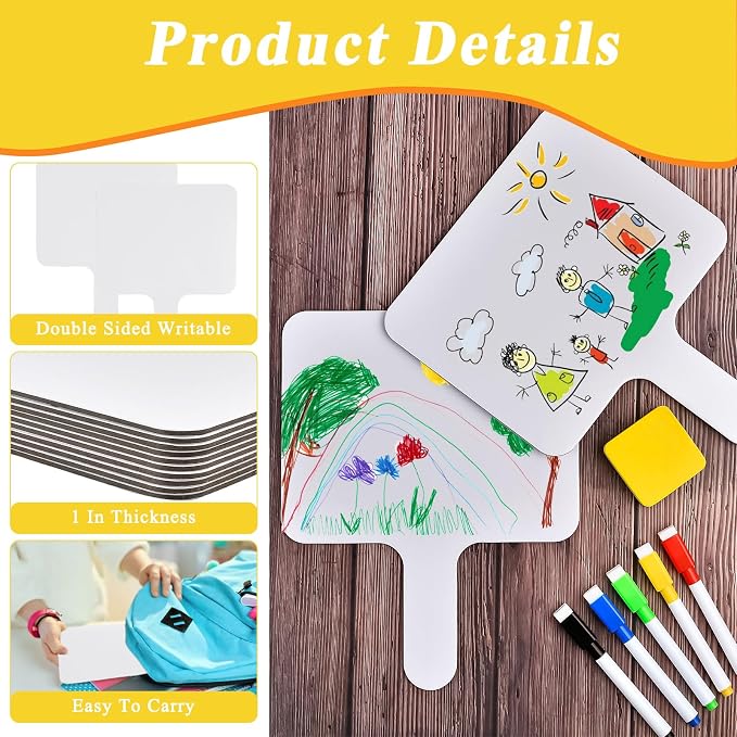 10 Pcs Dry Erase Answer Paddle, 10 x 8 Inch Auction Paddles - Image 3