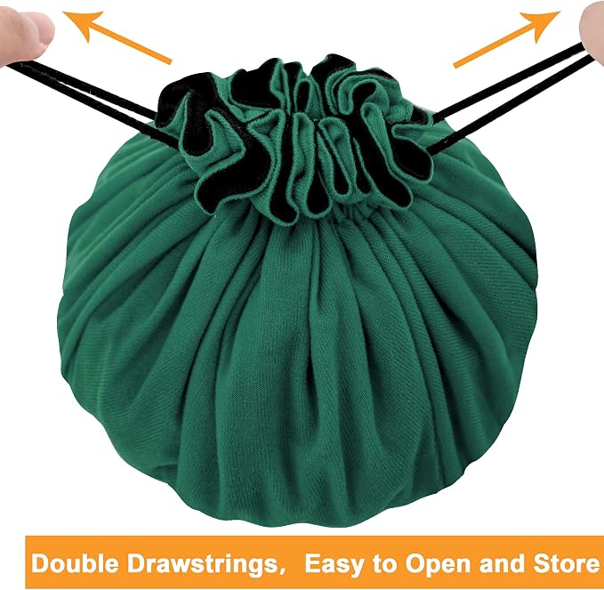 SIQUK Large Dice Bag with Pockets Big Capacity Dice Bag Drawstring Dice Pouch - Image 4