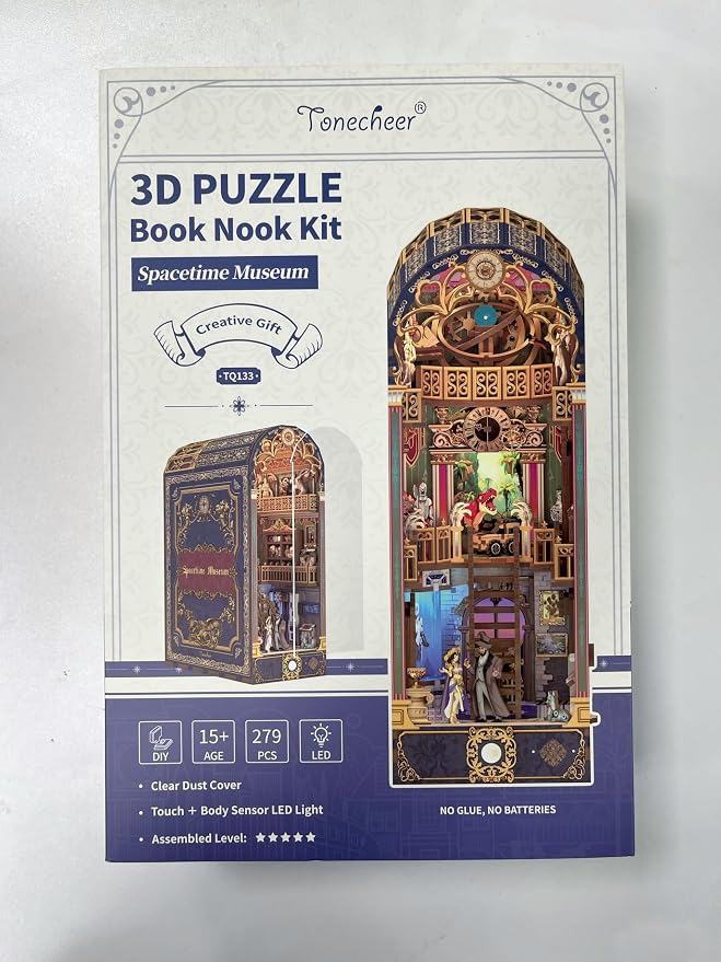 Tonecheer DIY Book Nook Kit for Adults, 3D Wooden Puzzle Bookend Miniature - Image 9