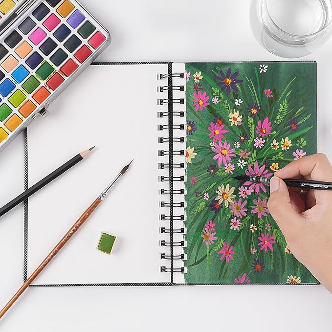 Watercolor Paper Pad, Fuumuui 5.5 * 8.5 inch 100% Cotton Paper, Spiral Bound - Image 8
