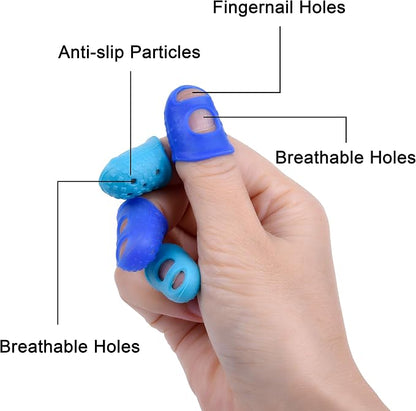 Wisdompro 16 Pcs Finger Tips, 4 Sizes Silicone Thimble Fingertip Grips Thumb - Image 2