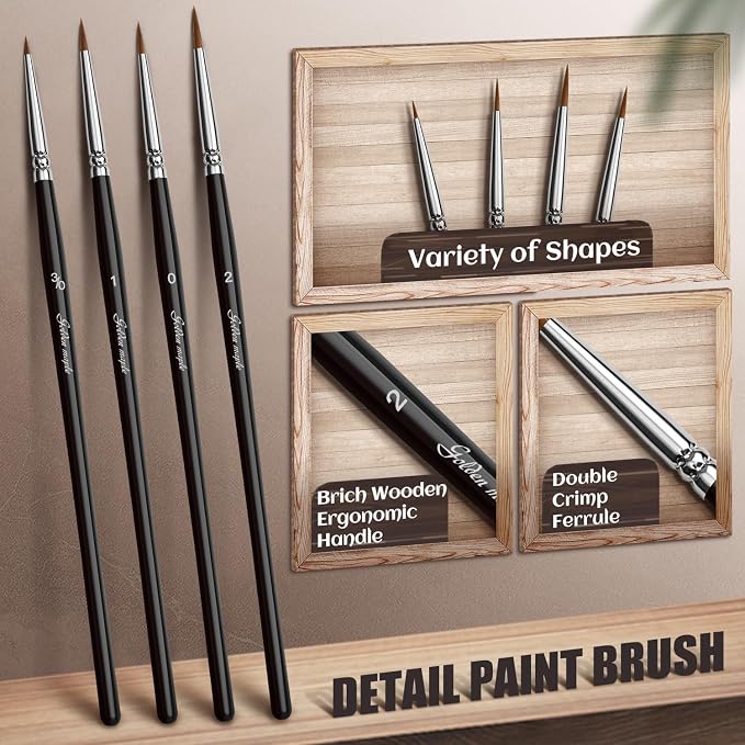 Drybrush Miniature Paint Brushes -10pcs Micro Detail Paint Brush Set, Small - Image 4