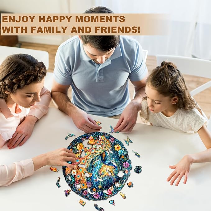 Wooden Puzzles for Adults, Peacock Puzzle, Unique Shaped Wooden Jigsaw Puzzles - Image 7