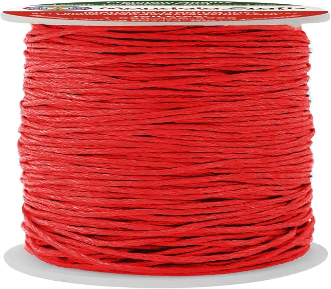 Mandala Crafts 1mm 109 Yards Red Cotton Waxed Cord by MandalaCrafts