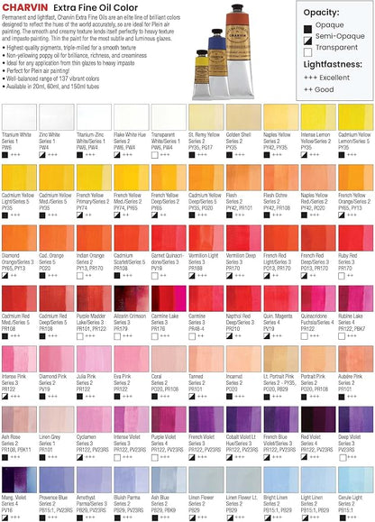 Charvin Extra Fine Professional Artist Oil Paint Set of 9 Shades of Pink - 20ml - Image 7