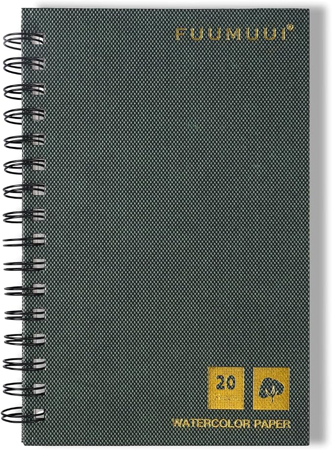 Watercolor Paper Pad, Fuumuui 5.5 * 8.5 inch 100% Cotton Paper, Spiral Bound by FUUMUUI