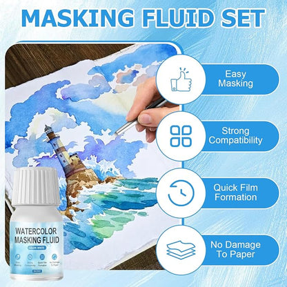 WANJAO Masking Fluid for Watercolor Painting, Liquid Masking Tape - Image 2