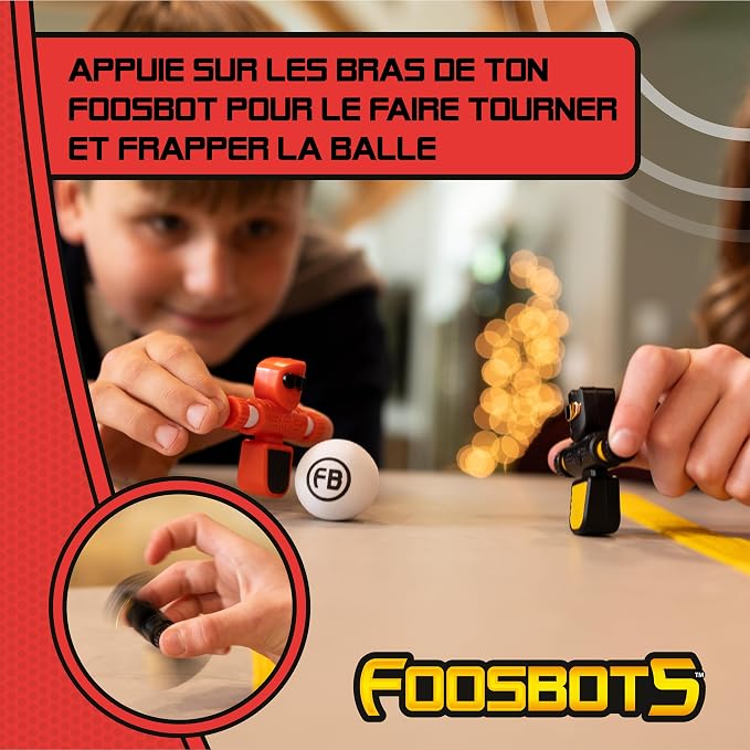 Fat Brain Toys Foosbots On The Go Tabletop Trickshot Game, 2 Player Soccer Toys - Image 2