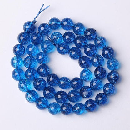 60pcs 6mm Natural Blue Crystal Crackle Quartz Stone Round Loose Beads - Image 5