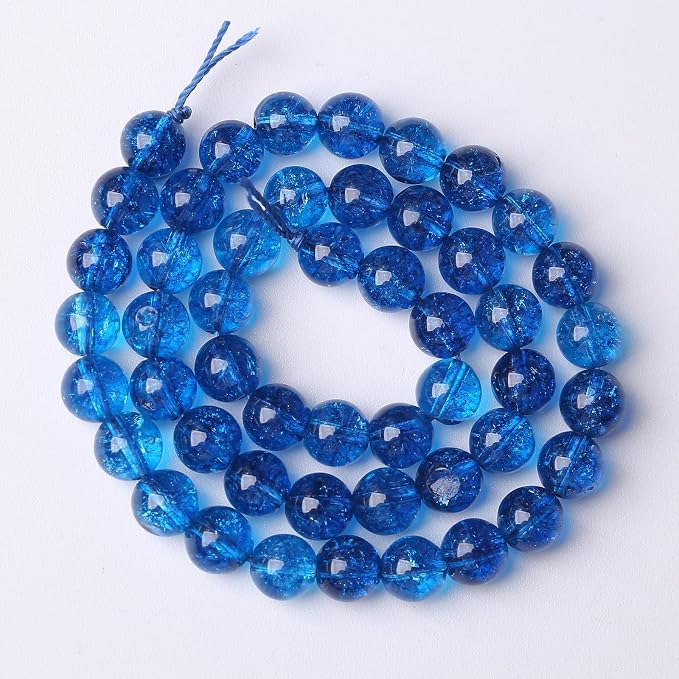 90pcs 4mm Natural Blue Crystal Crackle Quartz Stone Round Loose Beads - Image 5