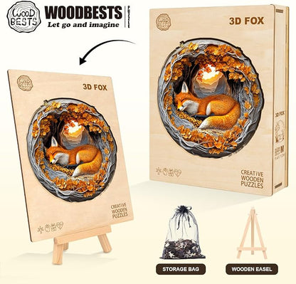WOODBESTS Wooden Puzzles for Adults, 3D Fox Wood Puzzles Adult, Unique Shape - Image 7