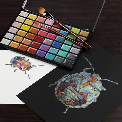 Soho Urban Artist Metallic Watercolors Set – 48 Vibrant Metallic Half Pans in - Image 5