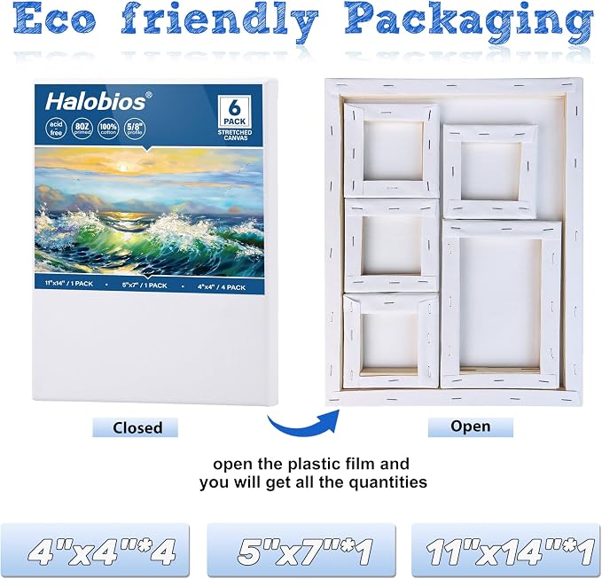 6 Packs Stretched Canvases for Painting - Image 2