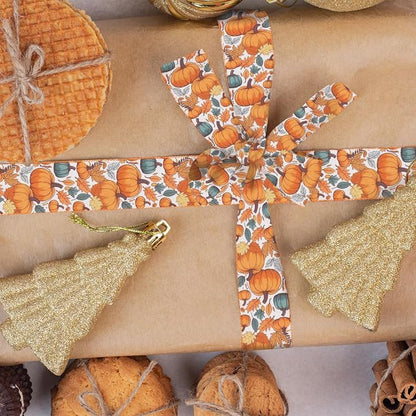 2 Rolls Fall Pumpkin Craft Ribbons - Image 4