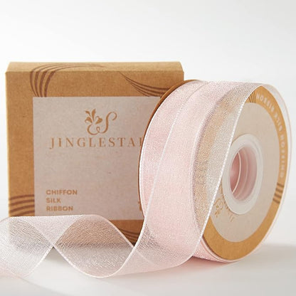 1 Inch Wide Sheer Chiffon Ribbon by JINGLESTAR