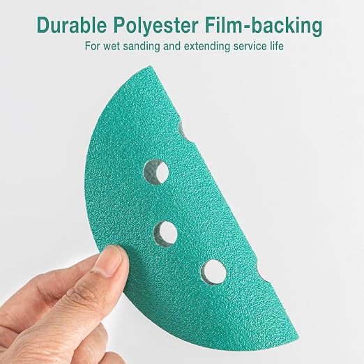 5-Inch 8-Hole Wet Dry Sanding Discs 800 Grit, Polyester Film Backed Heavy-Duty - Image 3