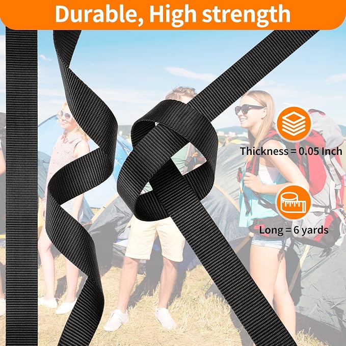 3/4" Buckles and Straps Set: 6 Yards of Thick Nylon Webbing, 12 Tri-Glide Slide - Image 4