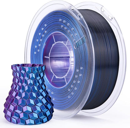 ELEGOO Silk PLA Filament Triple Colors Blue Purple Black, Shiny Tri-Color 3D by ELEGOO