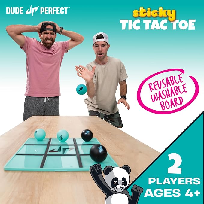 Dude Perfect Sticky Tic Tac Toe, Kids Tabletop Activity, - Image 3