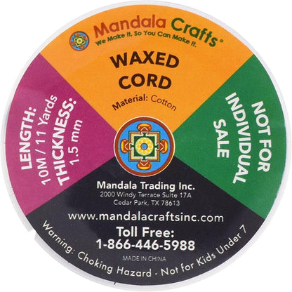 Mandala Crafts 1.5mm 165 Yards Assorted Cotton Waxed Cord - Image 4