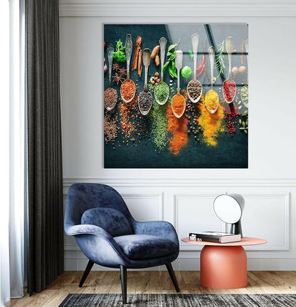 My Photostation.com 35.5Wx30H'' Spoon Spices Glass Wall ArtTempered Glass - Image 5