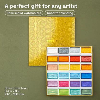ARTISTRO Professional Metallic Watercolor Paint Set - Image 2