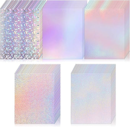 120 Sheets Holographic Sticker Paper, Vinyl Waterproof Laminating Sheets by Dimeho