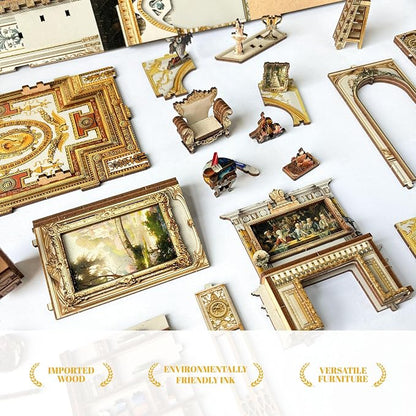 Book Nook Kit, DIY Miniature Dollhouse Kit Book Nook, 3D Wooden Puzzle Bookends - Image 6
