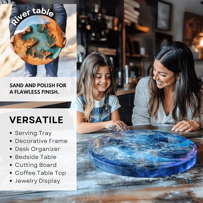 Alaskey® Premium Round Resin Table Silicone Mold 14"x2" | Durable, No Seal - Image 5