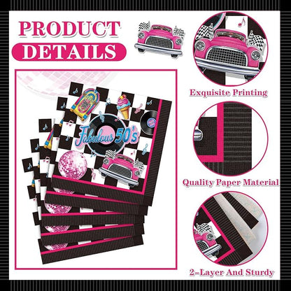 60 Pcs 50s Cocktail Paper Napkins 6.5 x 6.5 Inches Disposable Paper Napkins - Image 3