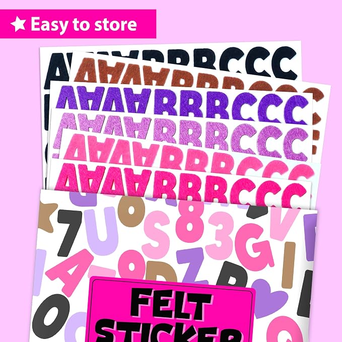 KRAFUN Black and Pink Felt Sticker Kit - Image 4
