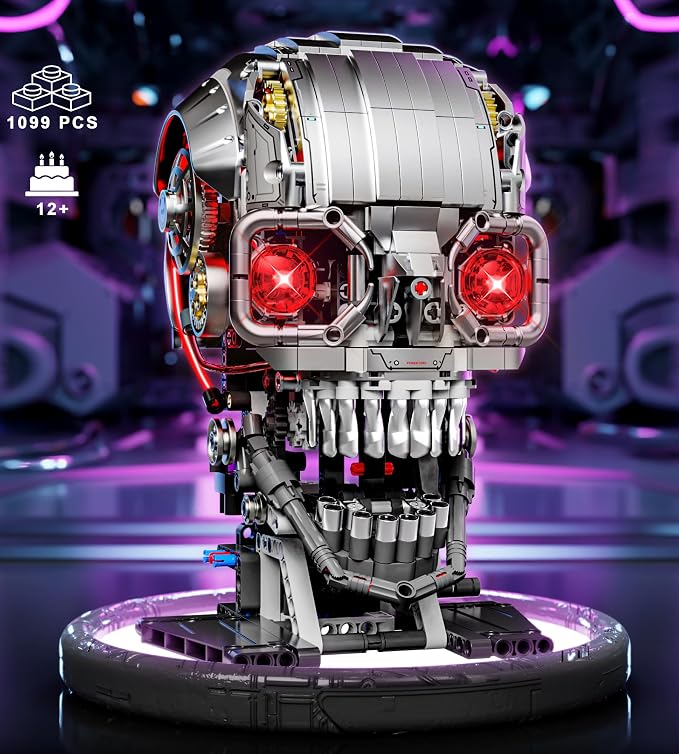 Mechanical Skull Building Set, Horror Ghost Zombie Skeleton Head Toy Home Decor - Image 2