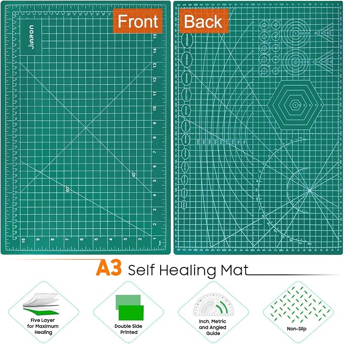 5 Pack Self Healing Sewing Mat, JIARON 12'' x 18'' Cutting Mats - Image 5