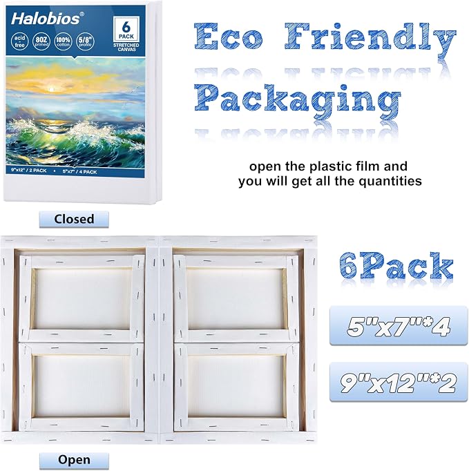 6 Packs Stretched Canvases for Painting - Image 2
