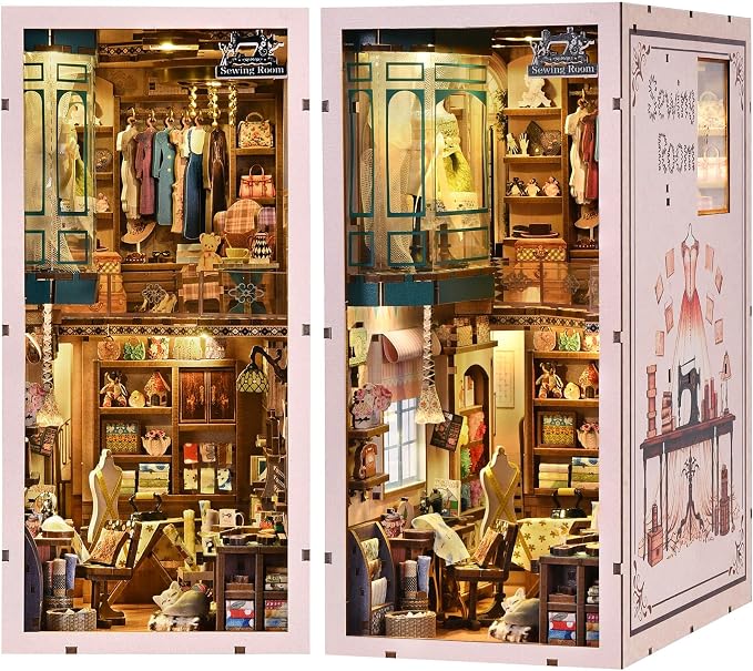 Book Nook Kit - Sewing Room DIY Miniature House Dollhouse Kit by fifijoy