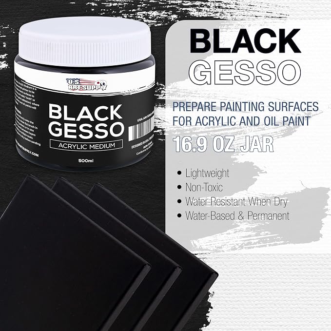 U.S. Art Supply Black Gesso Primer - Image 2