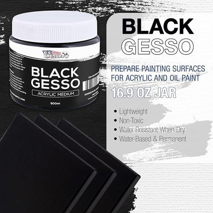 U.S. Art Supply Black Gesso Primer - Image 2