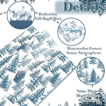 100 Sheets Christmas Tree Tissue Paper, 20x14in Forest Style Wrapping Tissue - Image 3