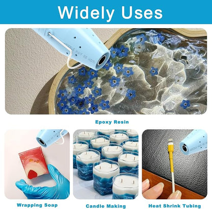 Heat Gun for Crafting, Mini Hot Air Gun Tool for Epoxy Resin, Shrunk Wrapping - Image 2