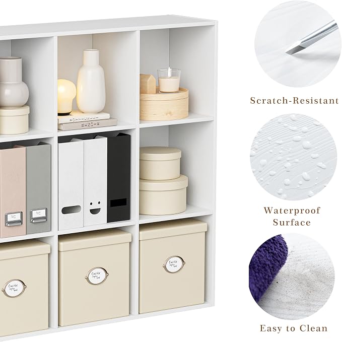 Wooden Storage Organizer with Closed Back Panel, 11in Cube Shelf Opening - Image 5