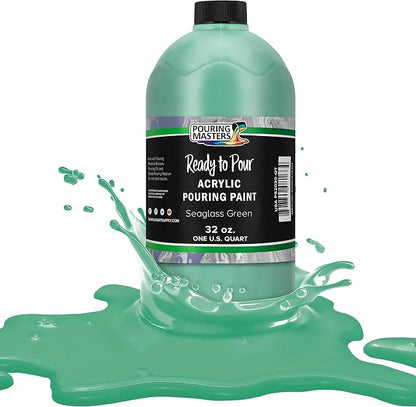 POURING MASTERS Seaglass Green Acrylic Ready to Pour Pouring Paint by Pouring+Masters