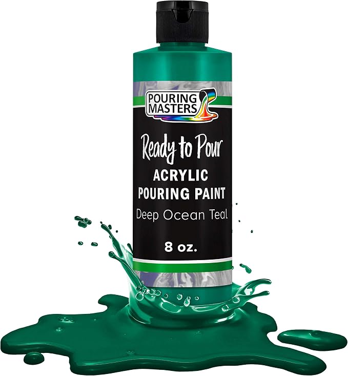 POURING MASTERS Deep Ocean Teal Acrylic Ready to Pour Pouring Paint by Pouring+Masters