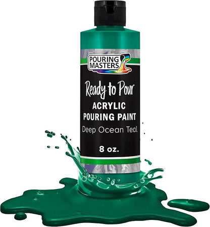POURING MASTERS Deep Ocean Teal Acrylic Ready to Pour Pouring Paint by Pouring+Masters