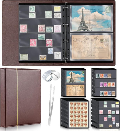 Lewtemi Stamp Collecting Albums Set Stamp Collection Book Include 20 Pages by Lewtemi