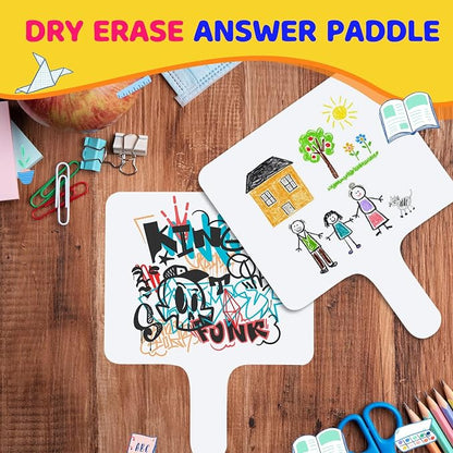 30 Pcs Dry Erase Answer Paddle 7 x 9 Inch Handheld Wooden White Board Double - Image 5